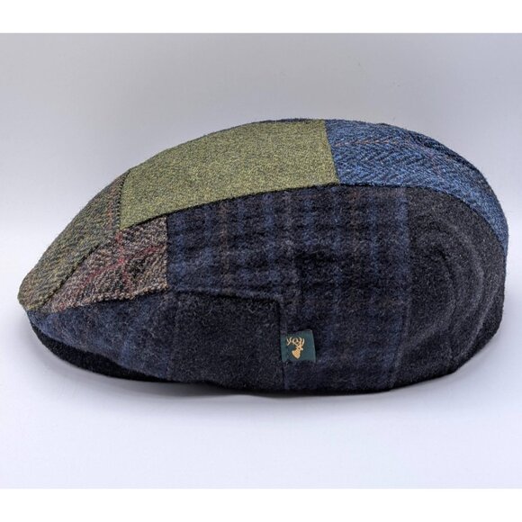 Mucros Weavers Irish Tweed Patch Cap Sz Large 100% Wool Tweed Trinity Style Hat - Picture 2 of 8